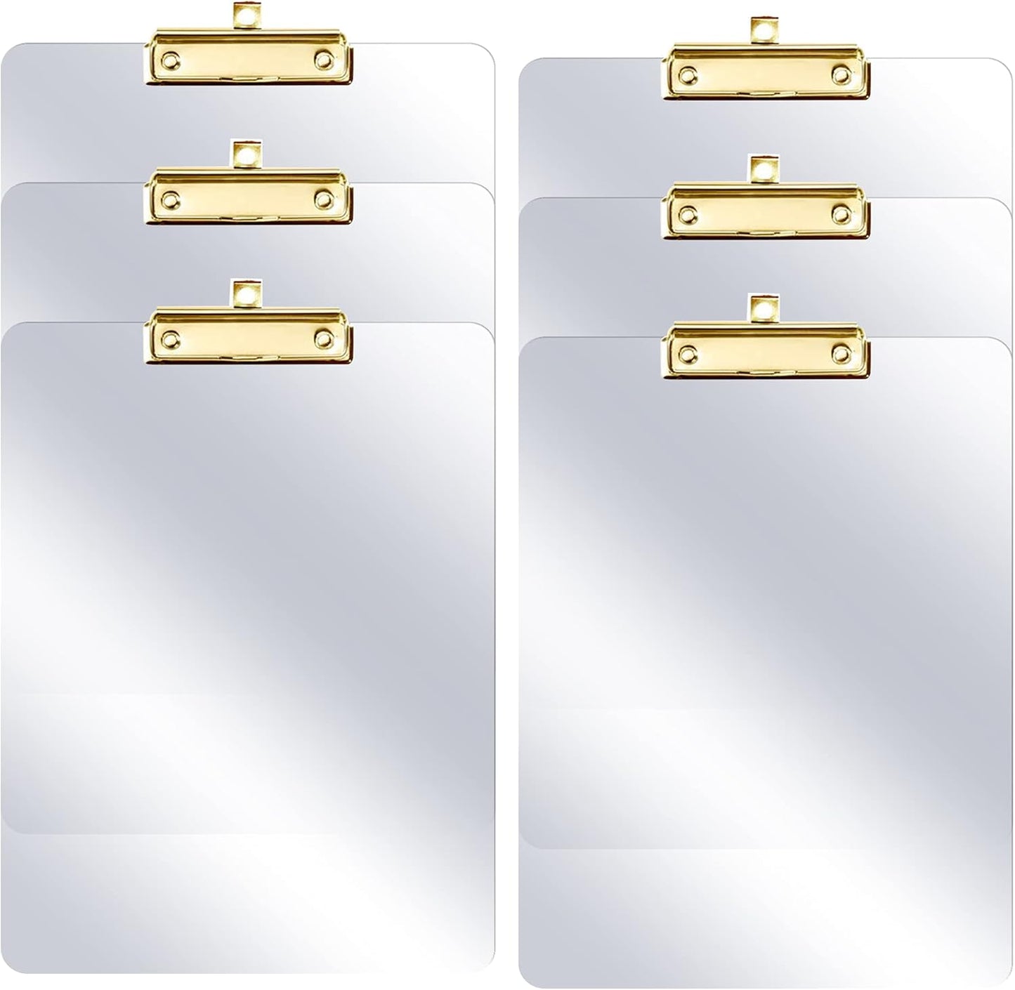 PERFORMORE 6 Pack of Plastic Clipboards, 12” x 9” Clear Acrylic Clipboards with Gold Clip, Durable Stylish Clipboard with Low Profile Clip, Perfect for Home School Classroom Office Events Seminars