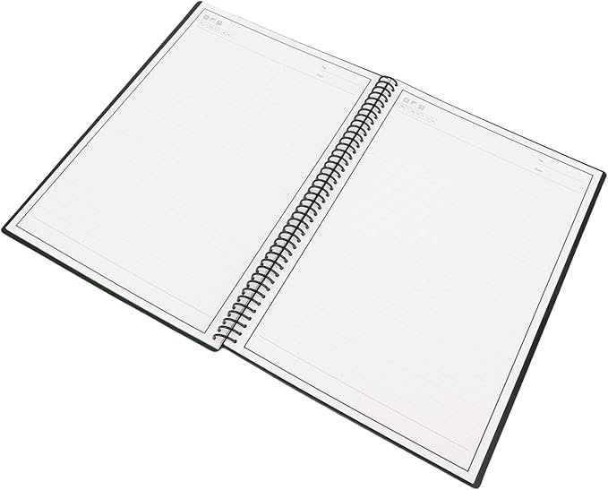 Jectse Reusable Smart Notebook, Black 180x255mm, App Connected, Reusable Paper, Spiral Bound, Dotted and Lined Pages, Efficient Note Taking, Upload to, PDF Scan