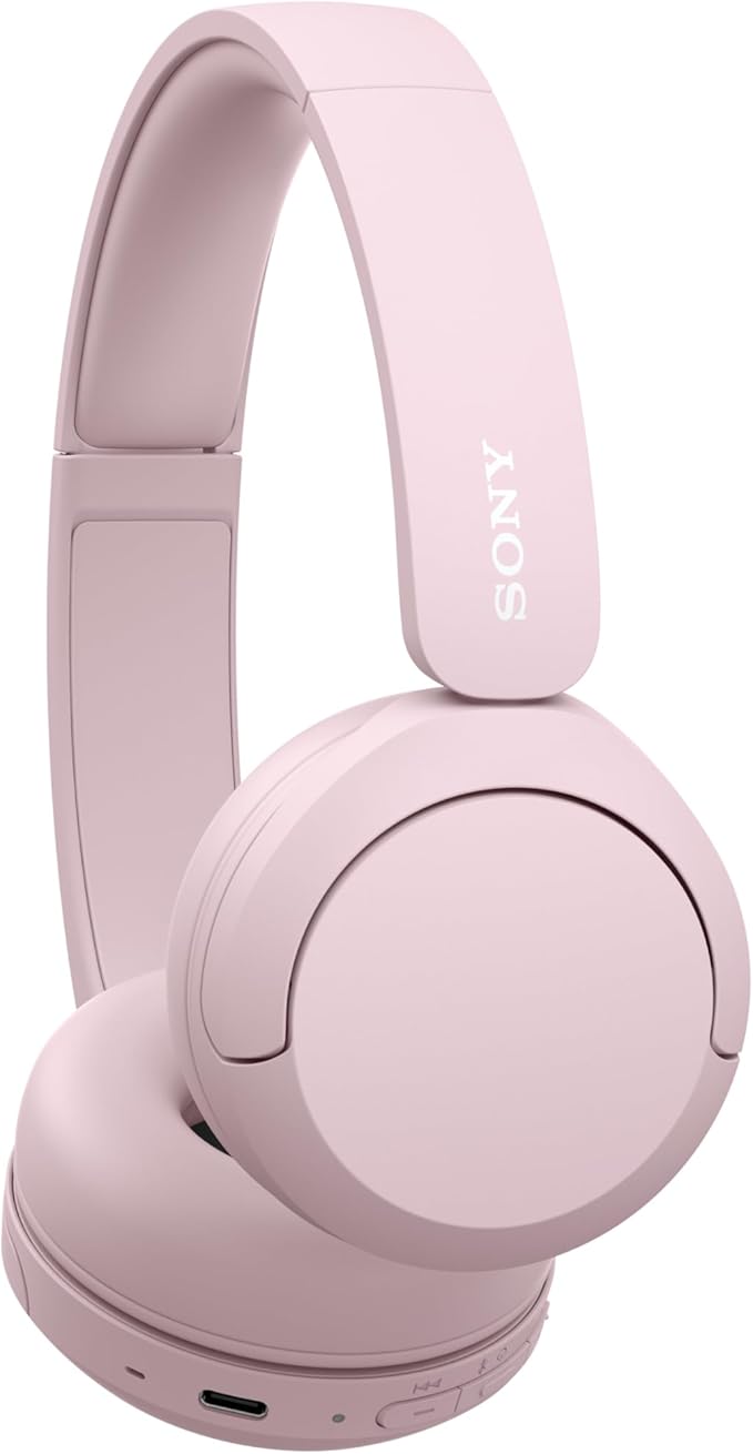 Sony WH-CH520 Wireless Headphones Bluetooth On-Ear Headset with Microphone and up to 50 Hours Battery Life with Quick Charging, Pink