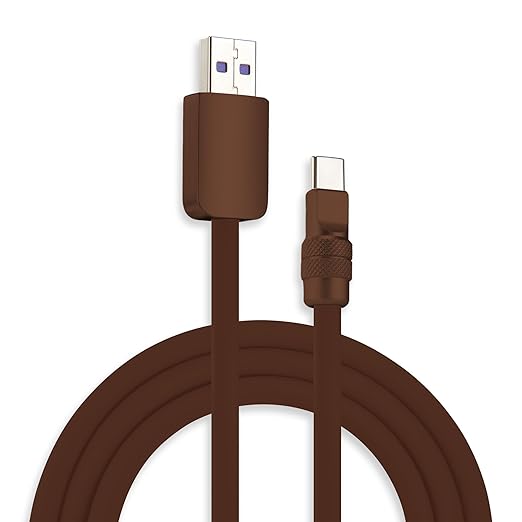 chubbycable Chubby 2.0 Fast Charging Cable Durable Soft Silicone USB C Cable 120W Extra Thick Charger Cord Compatible with iPhone 17-15 Series iPad, Chocolate+Chocolate, USB-A to Type-C, 19.6 FT