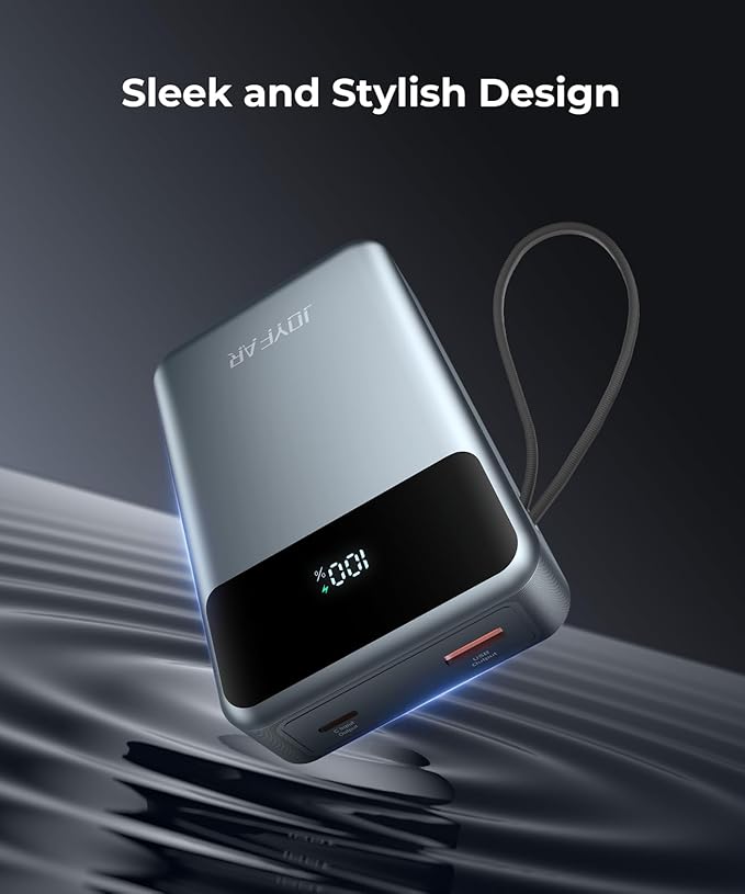 Portable-Charger-Power-Bank Travel Essentials Battery Pack USB C 30000mAh Built in Cable 22.5W Phone Fast Charging Powerbank Compatible with iPhone 16 15 14 13 12 11 iPad Samsung Google Xiaomi