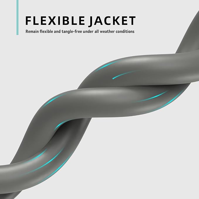 3ft Indoor Extension Cord - 12/3 SJTW Heavy Duty Extension Cable with 3 Prong Grounded Plug for Safety -15Amp 1875W Gray Electric Cord Great for Garden, Appliances