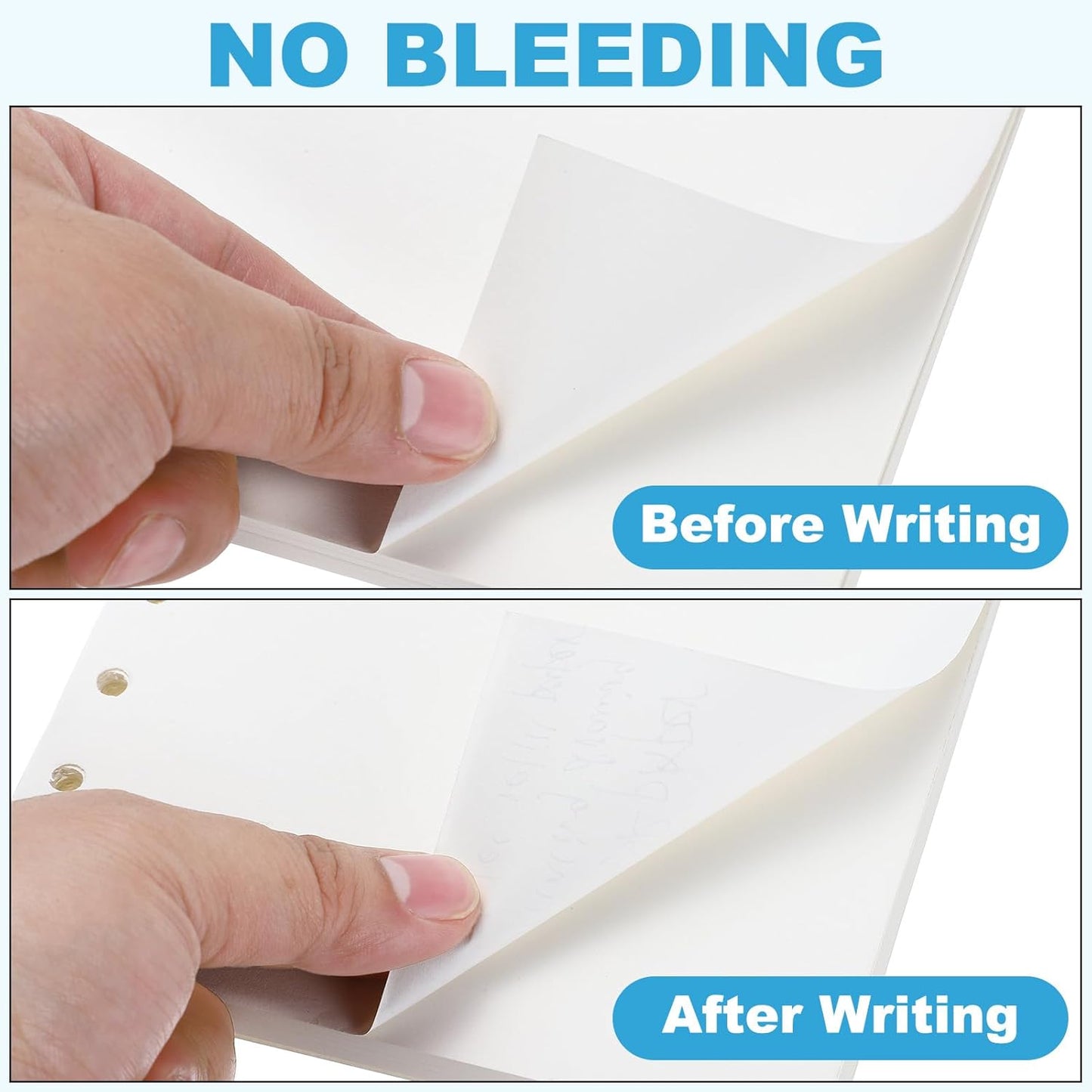 PATIKIL B5 Blank Refill Paper, Loose Leaf Paper 9 Hole Planner Refills for 9 Ring Refillable Binder Notebook Paper Filler Planner Inserts Office Diary Journals, 160 Sheets/320 Pages, White