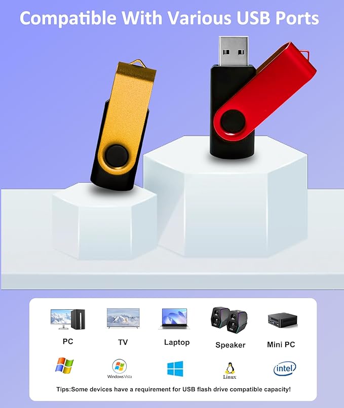 8GB USB Flash Drive 10 Pack, Nicepicten USB 2.0 Thumb Drives Zip Drive USB 8GB Memory Stick Swivel Pendrive Jump Drives Multipack with 10PCS Lanyard for Events Office (Colorful 10Pack 8 GB)