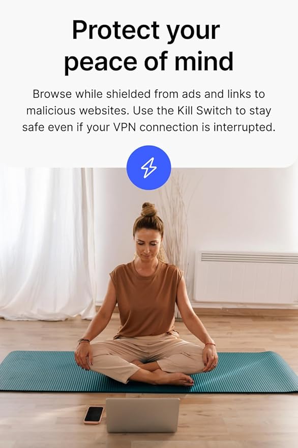 NordVPN Standard – 1-Year VPN & Cybersecurity Software Subscription For 6 Devices - Block Malware, Malicious Links & Ads, Protect Personal Information | PC/Mac/Mobile | Activation Code via Mail