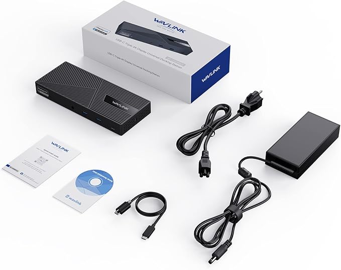 USB C Docking Station 3 Monitors with 130W Power Delivery, 12-in-1 DisplayLink Dock with Triple Monitors (2*DP, HDMI, 4*Type-A, Type-C, RJ45, Mic/Audio) for Mac Windows