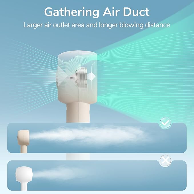 JISULIFE Mini Portable Fan-Bladeless Safe Design, Powerful Turbo Handheld Fan with 5 Speeds, 16Hrs Max Cooling Time，USB Rechargeable, Small Pocket for Travel/Lash, Gifts For Girls/Women