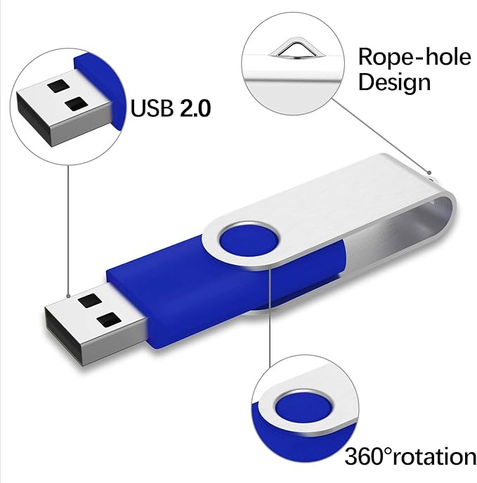 KEXIN USB Flash Drive 32gb Thumb Drive 10 Pack 32 GB Flash Drives Bulk, Blue