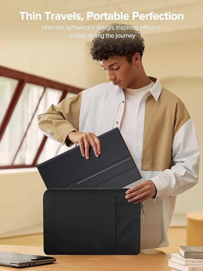 EVICIV Portable Monitor Touchscreen 15.6 FHD 1080P IPS 10-Point Touch Screen Monitor & Speakers, HDMI USB C Eye-Care Travel External for Laptop Computer PC Phone Switch, VESA & Smart Cover