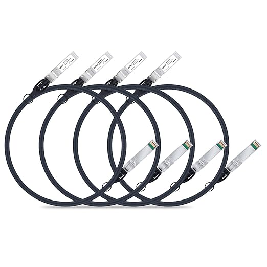 ipolex 10G SFP+ Twinax Cable, Direct Attach Copper(DAC) Passive Cable, 2m (6.56ft), for Cisco SFP-H10GB-CU2M, Meraki, Ubiquiti, Mikrotik, Intel, Fortinet, Netgear, D-Link, Supermicro, TP-Link, 4 Pack