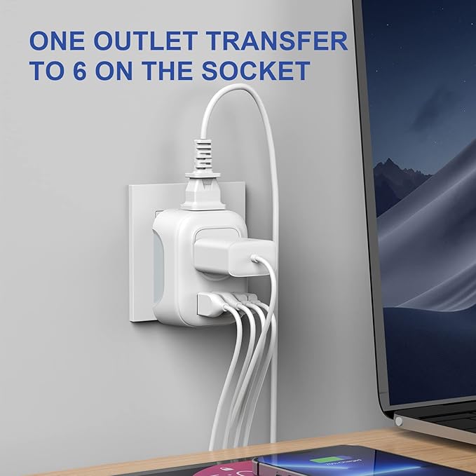 European Travel Plug Adapter, International Plug Adapter with 2 AC Outlets 4 USB Ports(2 USB C), Type C Europe Power Plug Charger for US to Europe EU France Spain Germany Iceland Italy