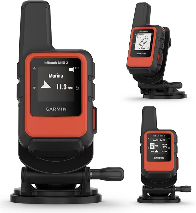 Wearable4U - Garmin inReach Mini 2 Marine Bundle, Compact Satellite Communicator, Portable Boating Handheld with Power Bundle