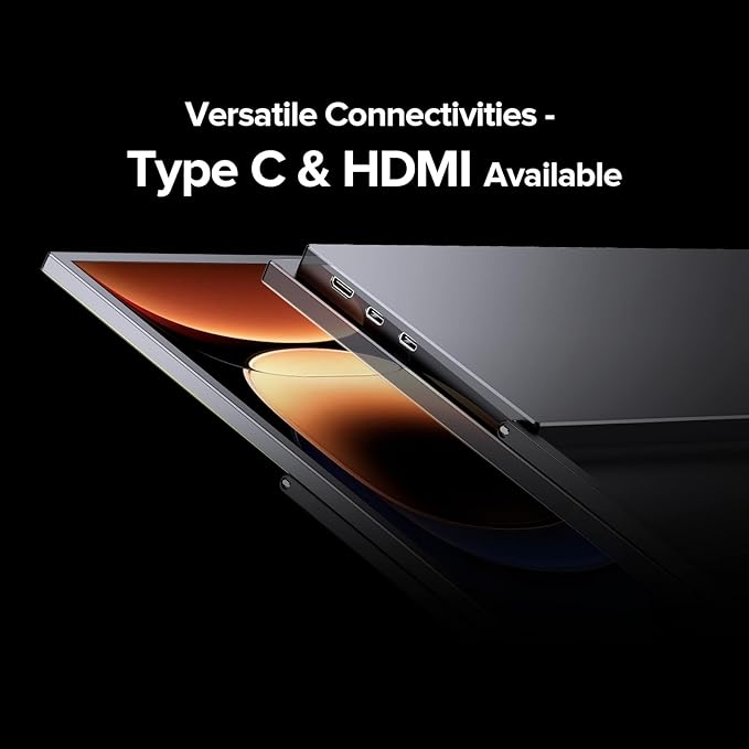 EVICIV 22” Portable Monitor QLED | 2K Portable Laptop Monitor | 180°Adjustable Kickstand & VESA | FreeSync, HDR | 350Nits | 100% DCI-P3 | Type C, HDMI |Large Gaming Second Screen for Laptop, Switch