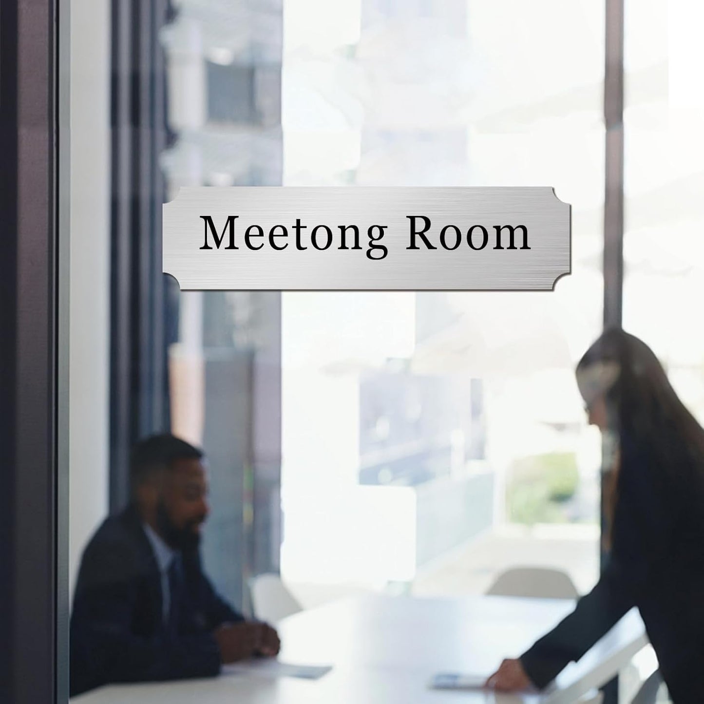 Custom Office Engraved Name Plate for Door or Wall Sign, Personalized Door Name Plate for Office with Adhesive, Laser Engraving, 10 Colors Available, 3 Styles (2" x 8")