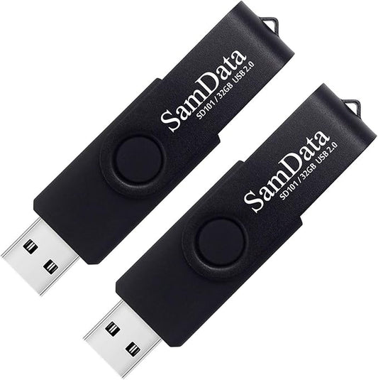 32GB USB Flash Drives 2 Pack 32GB Thumb Drives Memory Stick Jump Drive with LED Light for Storage and Backup (2 Pack Black)