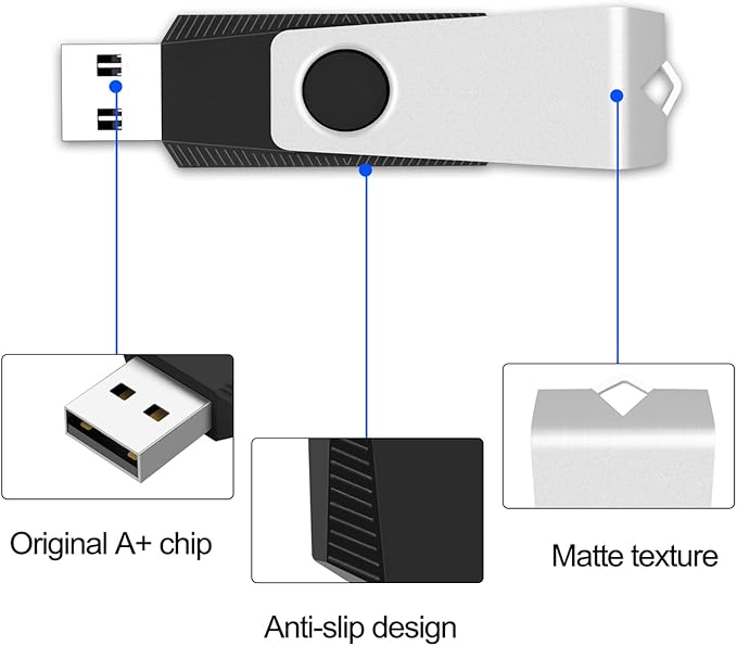 EASTBULL 50 Pack of Flash Drives Bulk 4GB USB 2.0 Flash Drives Pack 4GB USB Drives Bulk Thumb Drives with 50 Strings and Labels