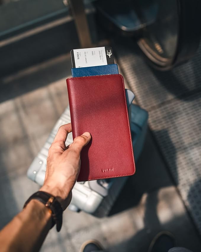 VULKIT Passport Holder Wallet RFID Blocking Travel Wallet for Men & Women
