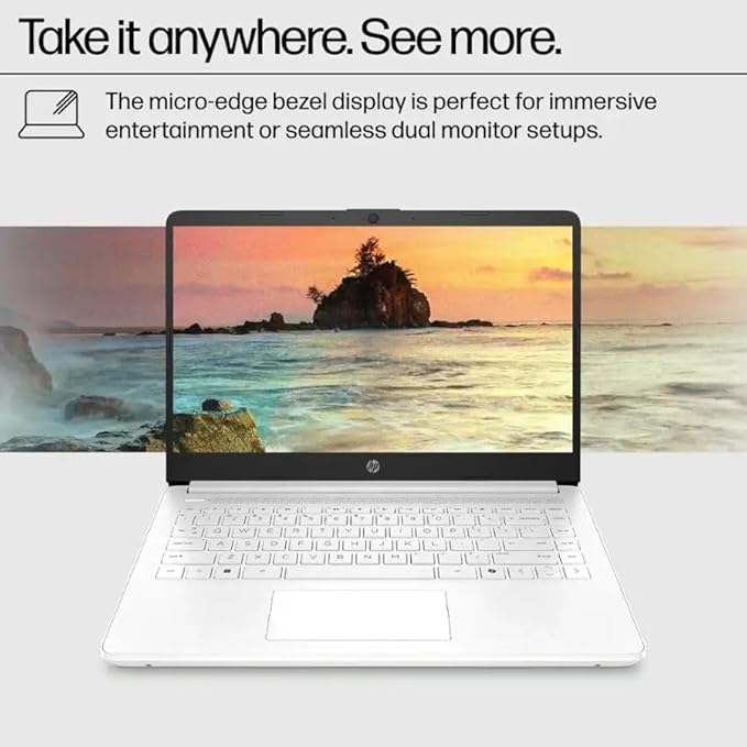 HP Ultrabook, Intel CPU, 16GB RAM, 1.6TB Storage (64GB OnBoard w/ 512GB Portable Drive + 1TB OneDrive), Up to 12 hrs Battery Life, Windows 11 Pro, Snowflake White, w/WOWPC 3-in-1 Bundle