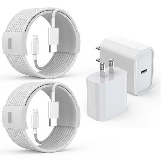 iPhone 14 Charger Fast Charging,Fast Charger i Phone 2Pack 10Foot Extra Long Braid Woven Cable Cord with PD Charging Block Cube for iPhone 14/13/13 Pro/12 Pro/12 Pro Max/11/Xs Max/XR/X/SE,iPad,AirPods