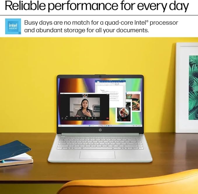HP Ultrabook, Intel CPU, 4GB RAM, 1.6TB Storage (128GB OnBoard w/ 512GB Portable Drive + 1TB OneDrive), Up to 12 hrs Battery Life, Windows 11 Pro, Willow Green, w/WOWPC 3-in-1 Bundle
