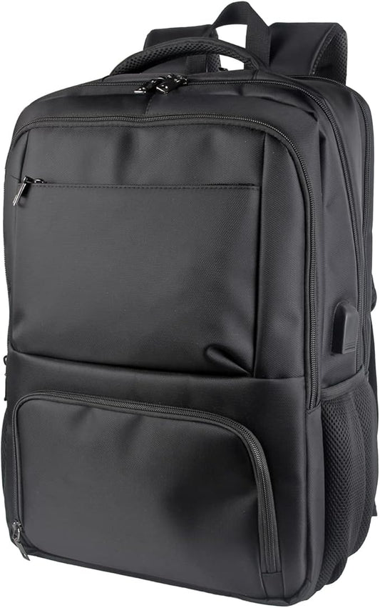 Laptop Backpack Fits 17 Inch Computer, Bussiness Travel Backpack with USB Charging Port and Anti Theft Pocket, Black
