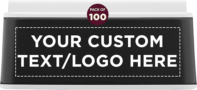 DISCOUNT PROMOS Custom Light Up Logo Phone Stands Set of 100, Personalized Bulk Pack - Essential Smartphone Accessory, Perfect for Office and Home - White