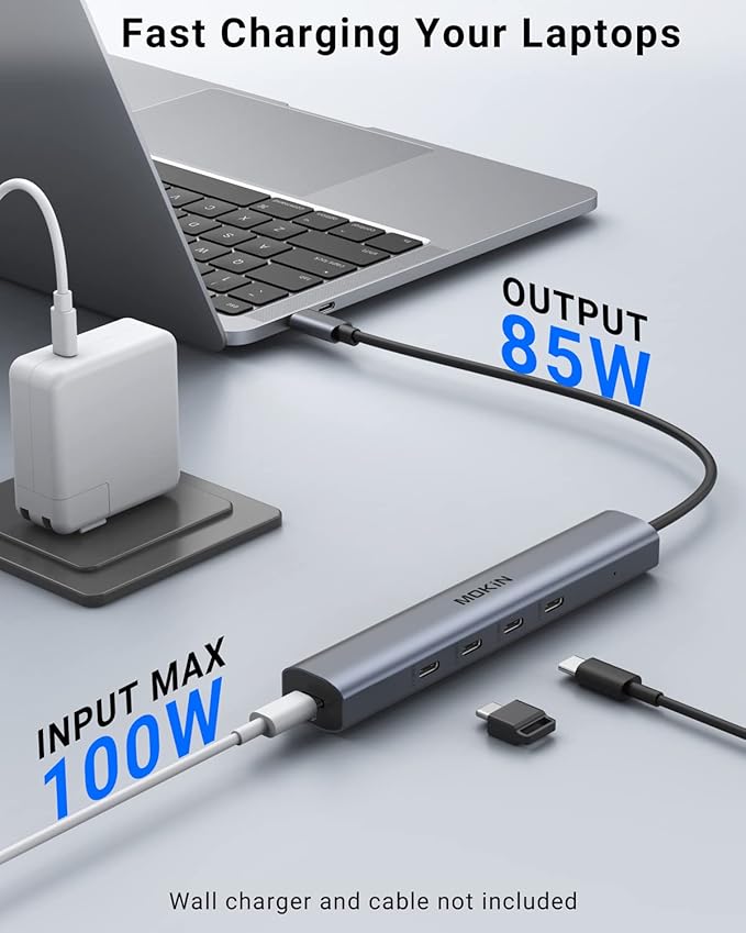 USB C Hub,10Gbps Splitter with 4*USB C 3.1, 100W PD Ports, Hub Multiport Adapters for MacBook Pro/Air M2 M1, iPad, Surface Pro,Dell, HP,Lenovo(Not Support Extend Monitor)