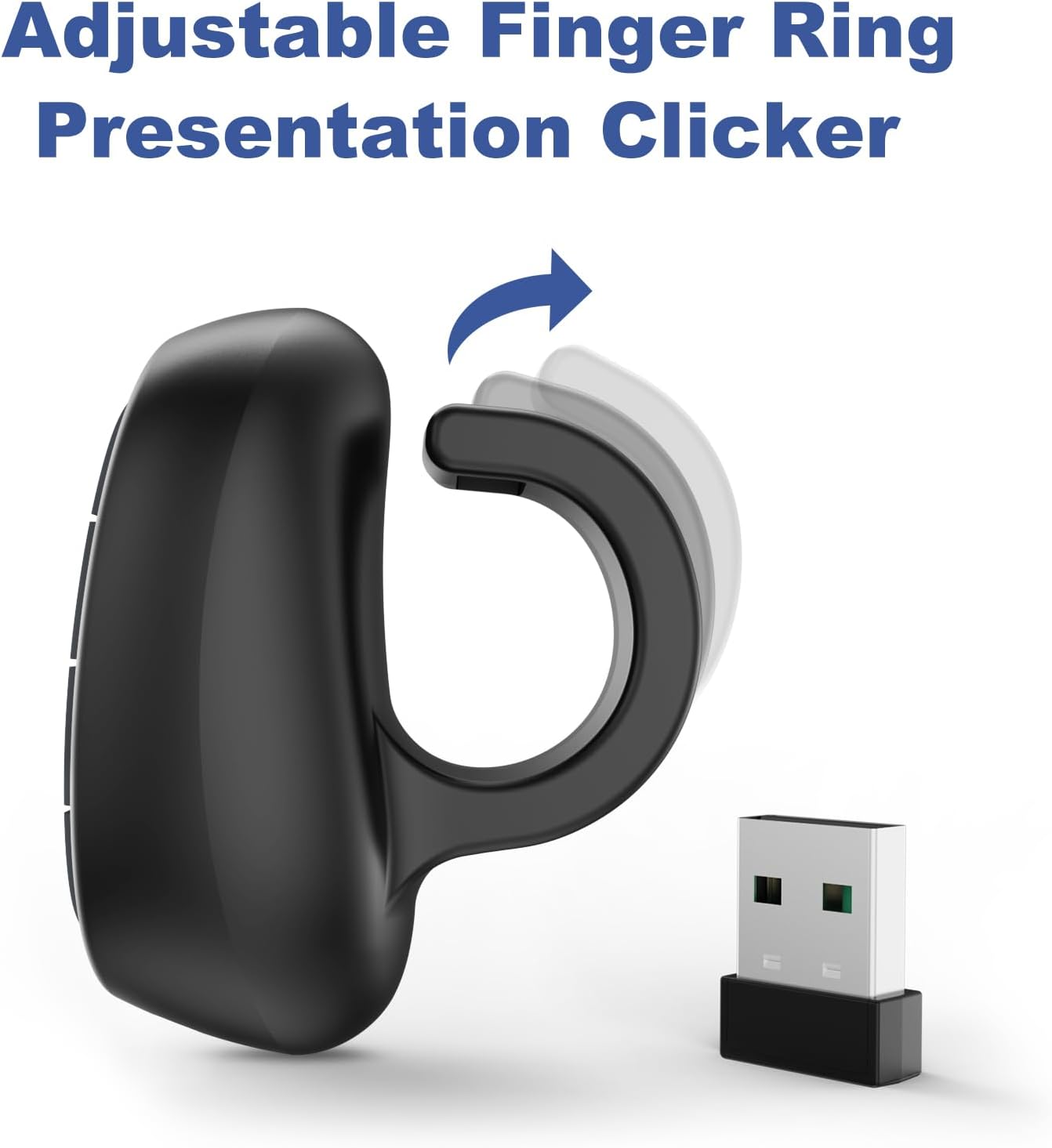 Presentation Clicker PowerPoint Wireless Presenter Remote: Laser Pointer Computer Clickers, Hyperlink Finger Ring Project Power Point PPT Clicker for Mac Laptop Office, Slideshow Google Slide Advancer