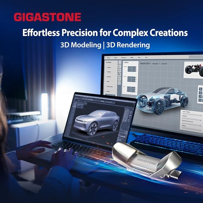 Gigastone Duo Pro Flip USB-A+C 512GB (2-Pack) Dual External Portable SSD 500MB/s Supports Apple 4K 60fps ProRes HDR Video Recording USB3.2 Gen 2 for iPhone 16 PS5 Mac iPad Laptop Android