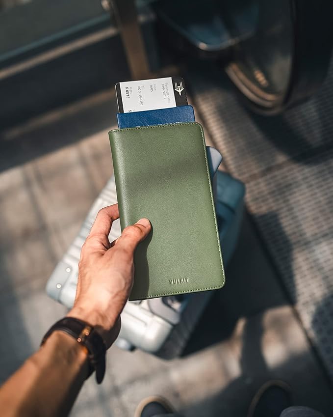 VULKIT Passport Holder Wallet RFID Blocking Travel Wallet for Men & Women