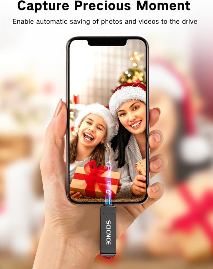 SCICNCE 512GB Flash Drive Intended for iPhone, USB Memory Stick Storage Backup for Photos Videos, Plug and Play No APP Required, Compatible with iPhone iPad Android and Computers (Metal Gray)