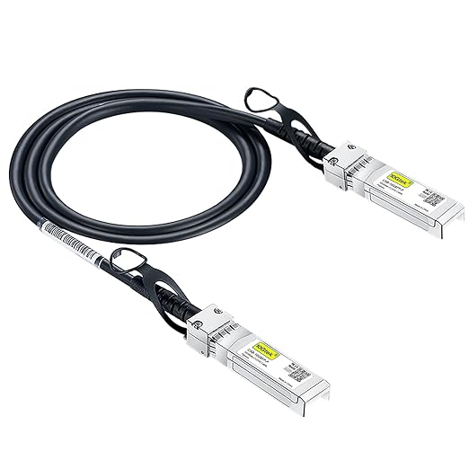 10Gtek SFP+ DAC Twinax Cable, 10G SFP+ to SFP+ Direct Attach Copper Patch Passive Cable for Cisco SFP-H10GB-CU0.5M, Ubiquiti UniFi UC-DAC-SFP+, TP-Link TL-SM5220-0.5M, Fortinet and More, 0.5-Meter