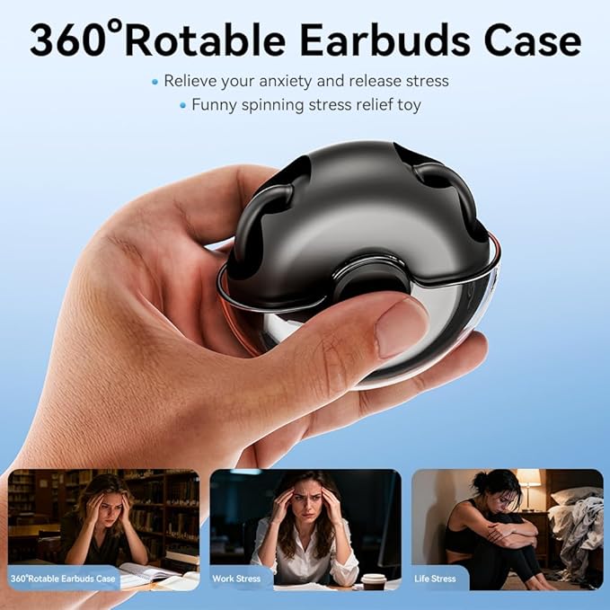 Open Ear Earbuds, Bluetooth 5.4 Clip On Headphones,with Mic, 56H Playtime, IPX5 Waterproof, Clip-On Fit, Clear Audio, for Small Ears, Workout Sports Running(Black)