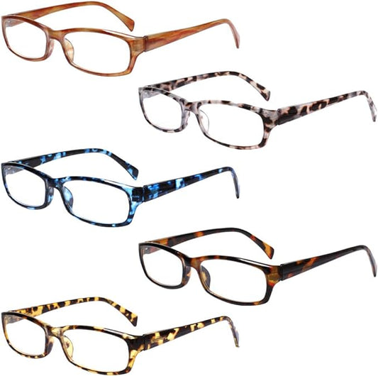 Henotin 5-Pack Reading Glasses Blue Light Blocking Anti Eyestrain Computer Reading Glasses for Women and Men Readers (5 Pack Mix Color, 3.00)