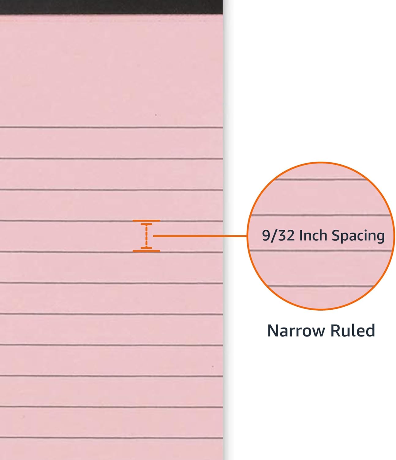 Amazon Basics Narrow Ruled 5-Inch by 8-Inch Lined Writing Note Pads, 6 Count (50 Sheet Pads), Multicolor