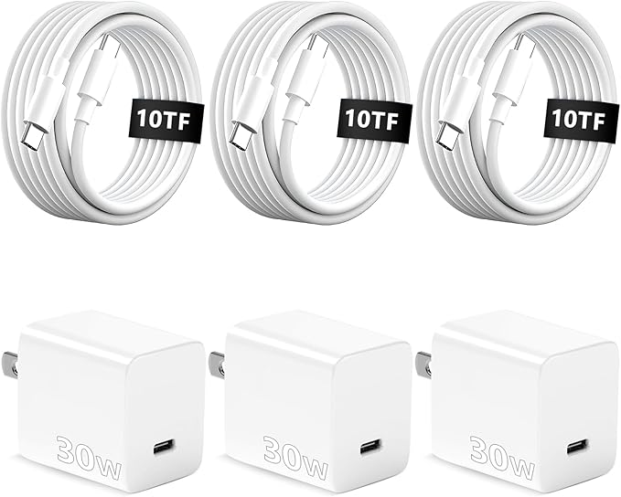 iPhone 15 16 17 Charger Fast Charging,10 FT Long USB C Charger Cord with 30W Type C Phone Fast Charging Block for iPhone 17/16/Pro/Pro max/16 Plus, iPhone 15/15 pro/15 pro max/15 Plus,iPad,Android