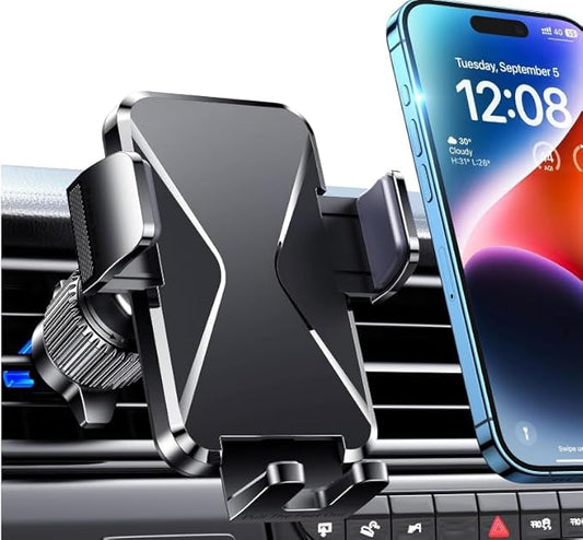 Car Phone Holder Vent [Thick Cases Friendly] Phone Mount for Car Air Vent 360° Rotate Hands Free Cell Phone Holder for Car Automobile Cradle for All iPhone Android Smartphone