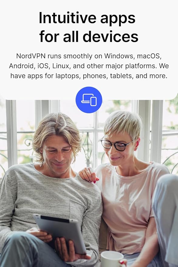NordVPN Standard – 1-Year VPN & Cybersecurity Software Subscription For 6 Devices - Block Malware, Malicious Links & Ads, Protect Personal Information | PC/Mac/Mobile | Activation Code via Mail
