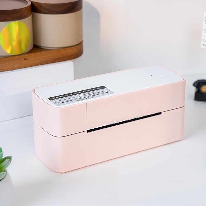 Itari Thermal Shipping Label Printer, 245BT Pink Thermal Label Printer 4x6, Bluetooth Address Label Printers for Business, Support iOS, Android, Windows, Amazon, Shopify, USPS