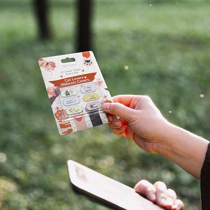 MESMOS Webcam Cover Slide, Cat Lovers Gifts for Women, Cat Lover Themed Thing, Mom Gifts for Women, Laptop Camera Cover Slide Cute (Large)