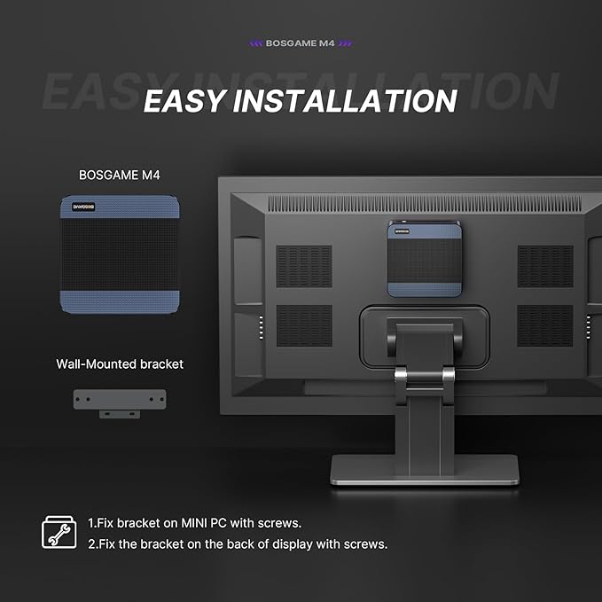 BOSGAME M4 Oculink Mini PC, AMD Ryzen 7 8745HS Desktop Computers, 32GB DDR5, 1TB SSD, Radeon 780M for Game, Wi-Fi 6, BT 5.2, Dual 2.5GbE LAN, USB 4