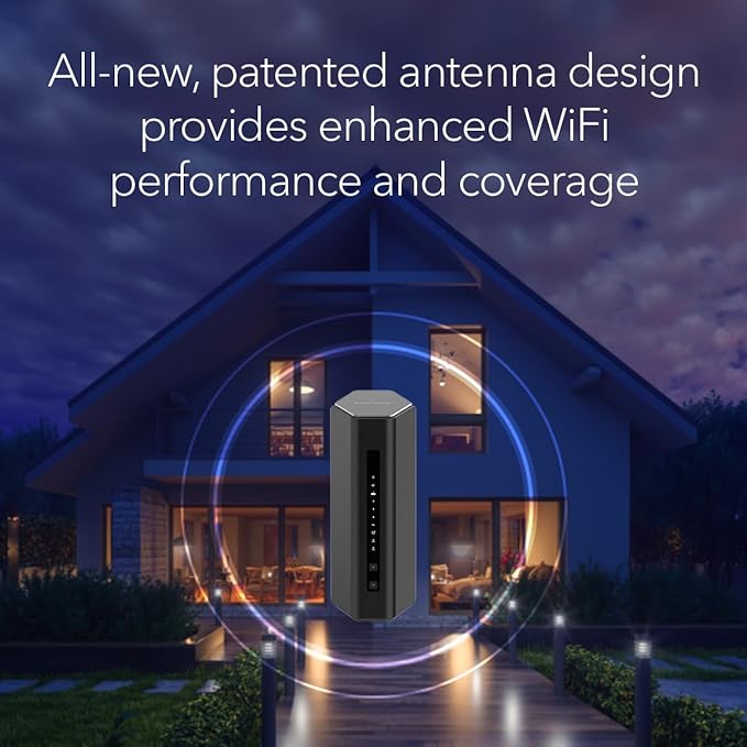 NETGEAR Nighthawk Tri-Band WiFi 7 Router (RS500) – Security Features, BE12000 Wireless Speed (up to 12 Gbps) - Covers up to 3,000 sq. ft., 120 Devices – 2.5 Gig Internet Port - Free Expert Help