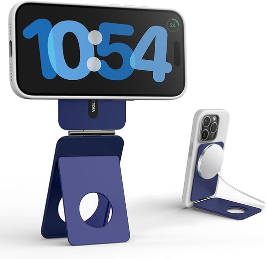 Phone Tripod Stand, Aluminum Alloy Mini Tripod Compatible with Magsafe iPhone 17/16/15/14/13/12 Series, Foldable Strong Magnetic Phone Stand, Mult-Angle Adjustment Selfie Stick