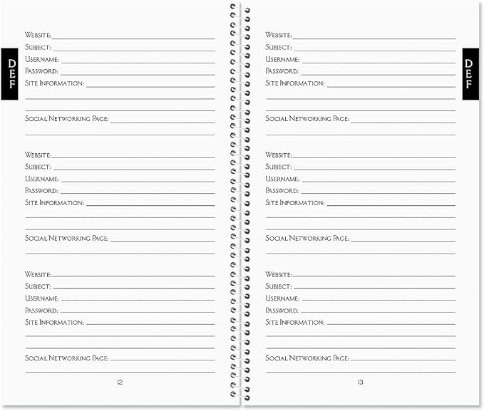 Current Wildflower Sanctuary Password & PIN Keeper Book, 94 Pages, 5” x 8.5” Size Spiral Bound, Soft Cover Internet Organizer for Offline Website, Login, & Username Storage