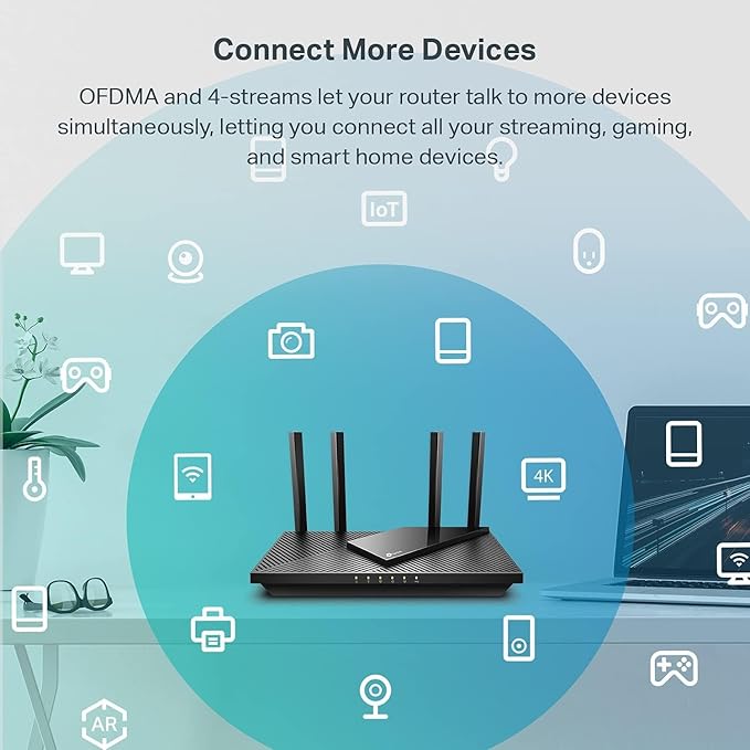TP-Link Dual-Band AX3000 Wi-Fi 6 Router Archer AX55 | Wireless Gigabit Internet Router for Home | EasyMesh Compatible | VPN Clients & Server | HomeShield, OFDMA, MU-MIMO | USB 3.0 | Secure by Design