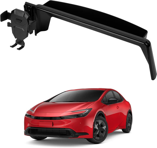 FIILINES Phone Holder for Toyota Prius 2023-2025 (Fit 12.3" Touch Screen), Phone Mount with Dash Organizer for Prius Accessories, 360 Degree Rotation Dash Mount Cell-Phone Holder