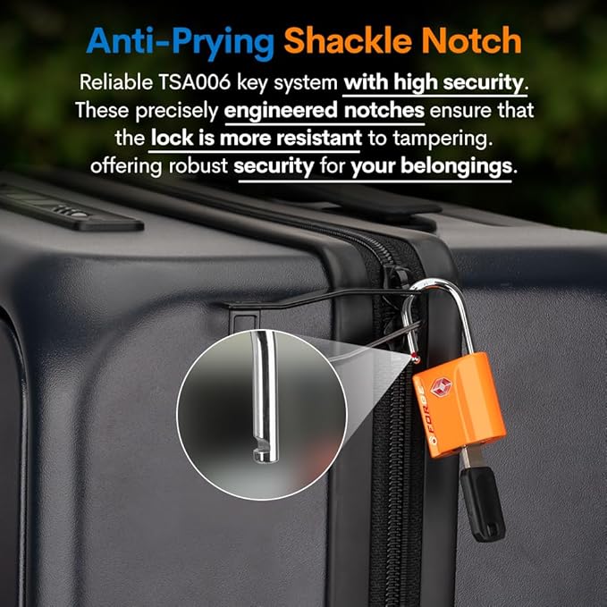 TSA Approved Luggage Locks, Ultra-Secure Dimple Key Travel Locks with Zinc Alloy Body