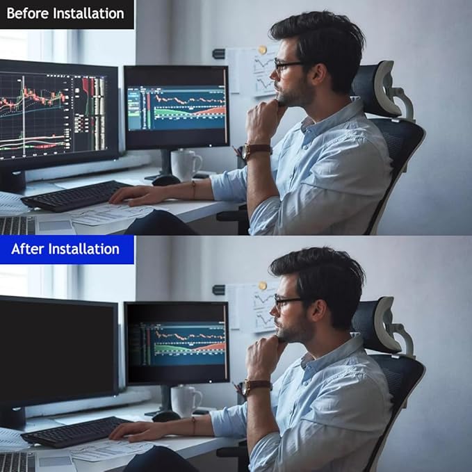 19.5 Inch - 16:9 Aspect Ratio - Computer Privacy Screen Filter for Widescreen Monitor - Anti-Glare - Anti-Scratch Protector Film - Protects Your Eyes from Harmful Glare and Blue Light