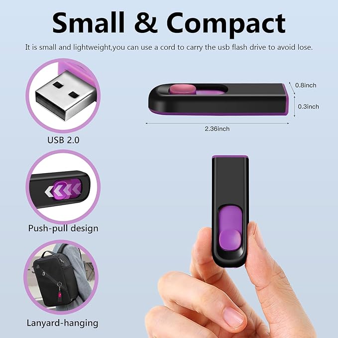 USB Flash Drive 5 Pack 8GB, MAKACTUA USB 2.0 Memory Stick Thumb Drive Pen Drives Jump Drive for Data Storage