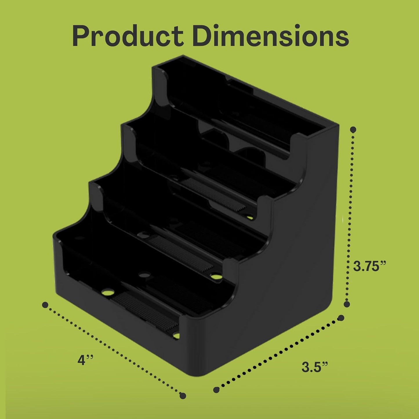 4 Tier Black Acrylic Business/Gift Card Holder, Fits standard-sized business cards or gift cards, For Use In Office, Retail, and Hospitality - Pack of 4